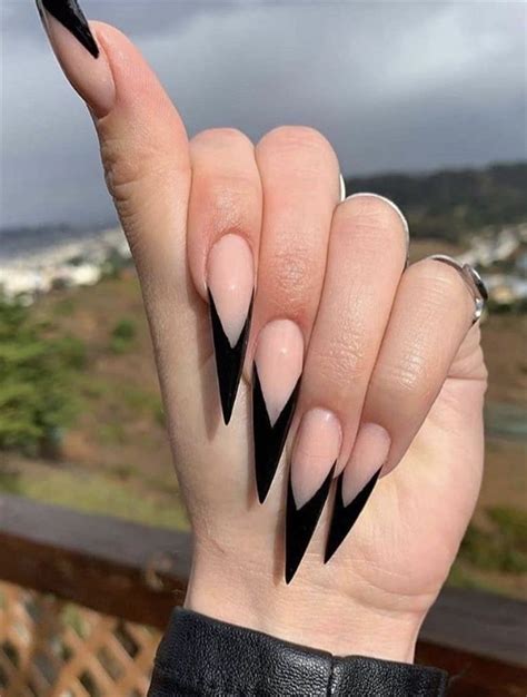 stiletto french tip nails